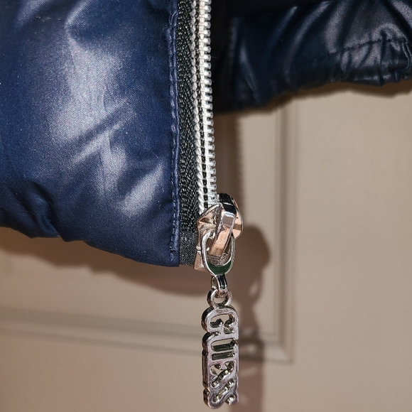 GUESS LOS ANGELES DOWN PUFFER JACKET NAVY BLUE - Picture 8 of 11